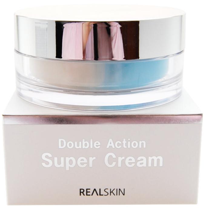 Крем для лица двойной увлажняющий питающий Double Action Super Cream, 100г Realskin