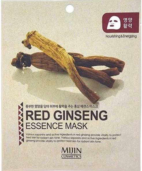 Маска тканевая Essence Mask Red Ginseng, красный женьшень, 25г Mijin