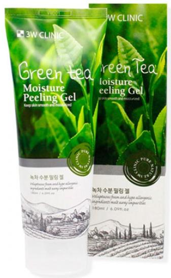Пилинг-гель для лица Green Tea Moisture Peeling Gel, 180мл 3W Clinic