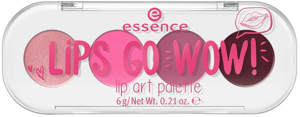 Помада губная палетка 4 в 1 Lips Go Wow! Lip Art Palette, 01, темно-розовые Essence