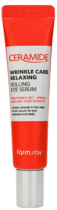 Cыворотка для кожи вокруг глаз с керамидам Ceramide Wrinkle Care Relaxing Rolling Eye Serum, 25мл FarmStay