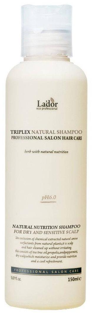 Шампунь с натуральными ингредиентами Triplex Natural Shampoo, 150мл Lador