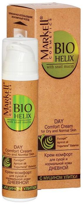 Крем-комфорт для сухой и нормальной кожи днев. с муцином улитки Bio-Helix, 50мл Markell Cosmetics
