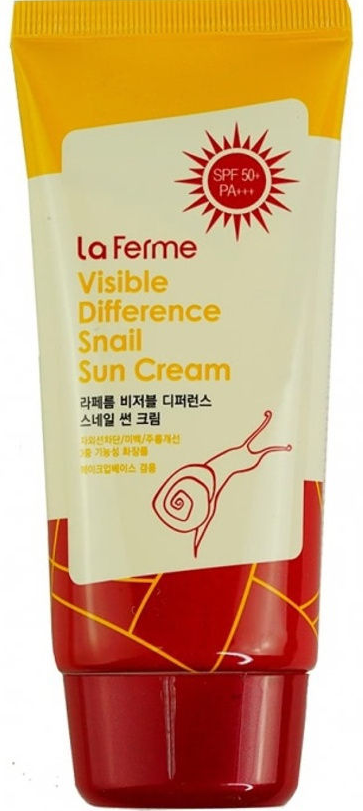 Крем солнцезащитный Visible Difference Snail Sun Cream SPF50/PA+++, 80г FarmStay