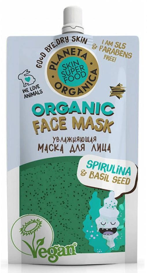 Маска для лица Skin Super Food увлажняющая "Spirulina & Basil Seed", 100мл Planeta Organica
