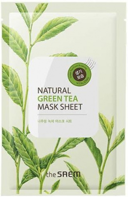 Маска тканевая Natural Mask Sheet Green Tea, с экстрактом зеленого чая The Saem