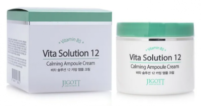 Крем для лица успокаивающий ампульный Vita Solution 12 Calming Ampoule Cream 100мл Jigott