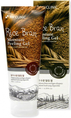 Пилинг-гель увлажняющий с экстрактом бурого риса Rice Bran Moisture Peeling Gel, 180мл 3W Clinic