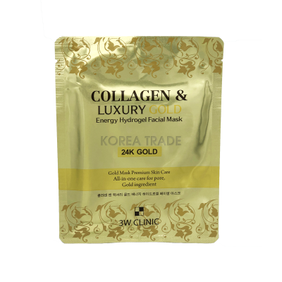 Маска для лица гидрогелевая Collagen & Luxury Gold Energy Hydrogel Mask, с золотом 3W Clinic