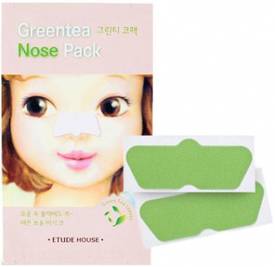 Очищающие полоски с экстрактом зеленого чая для носа Gree Tea Nose Pack Etude House