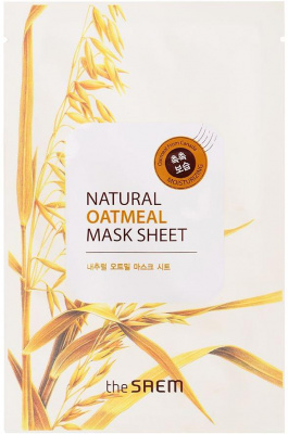 Маска тканевая Natural Mask Sheet Oatmeal, с экстрактом овсянки  The Saem