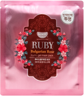 Маска гидрогелевая с рубиновой пудрой и болгарской розой Koelf Ruby & Bulgarian Rose Mask Pack Petitfee