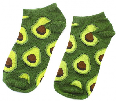 Носки "Авокадо" зеленые, короткие Kawaii Factory