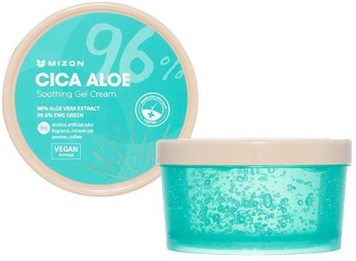 Крем-гель для лица успокаивающий Cica Aloe Soothing Gel Cream, 300мл Mizon