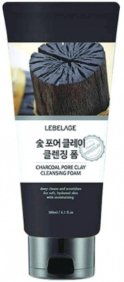 Пенка для умывания с древесным углем Charcoal Pore Clay Cleansing Foam, 180мл Lebelage