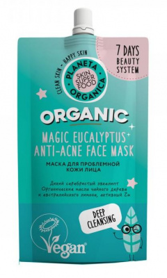 Маска для проблемной кожи лица Magic Eucalyptus Anti-Acne Face Mask, 100мл Planeta Organica