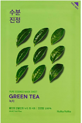 Маска тканевая для лица Pure Essence Mask Sheet, противовоспалительная, зеленый чай Holika Holika