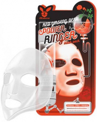 Маска для лица регенерирующая с экстрактом красного женьшеня Deep Power Ringer Mask, Red Ginseng  Elizavecca