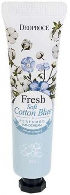 Крем для рук парфюмированный Soft Cotton Blue Perfumed Hand Cream Deoproce