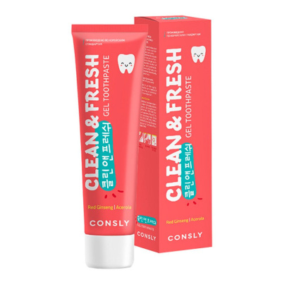Паста зубная гелевая Clean&Fresh Red Ginseng & Acerola Gel Toothpaste, 105г Consly