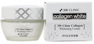 Крем для лица и шеи осветляющий с морским коллагеном Collagen Whitening Cream, 60мл 3W Clinic