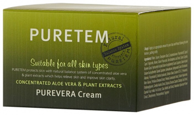 Крем для лица с экстрактом алоэ вера Puretem Purevera Cream, 50мл Welcos