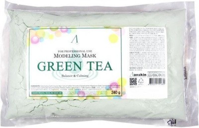 Маска альгинатная с экстрактом зеленого чая успокаив. Green Tea Modeling Mask, Refill, пакет, 240 г Anskin