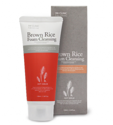 Пенка для умывания Brown Rice Foam Cleansing, 100мл 3W Clinic