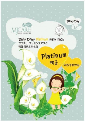 Маска тканевая MJ Care Daily Dewy Platinum Mask Pack, с платиной Mijin