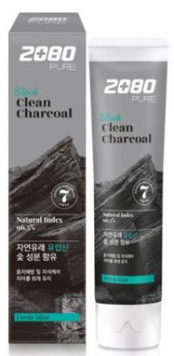 Зубная паста 2080 Black Clean Charcoal Toothpaste, 125г Aekyung